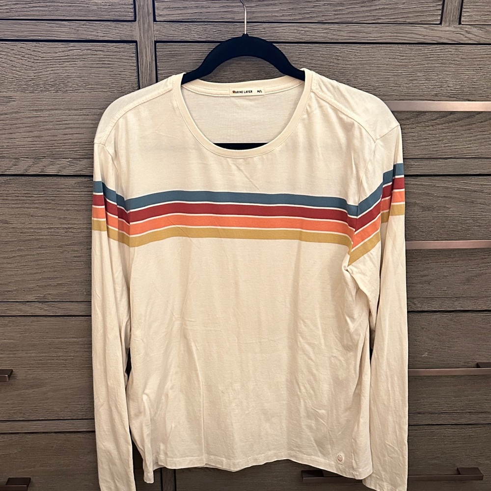 Marine Layer Cream and Multicolor Striped Tee